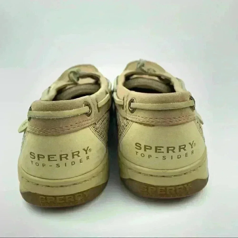 Sperry topsider flats 7.5 tan leather boat shoes - Picture 3 of 11
